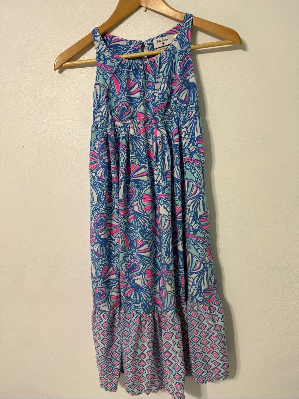 Lilly Pulitzer for Target 20th Anniversary Blue Pink Printed Girls' Maxi Dress
